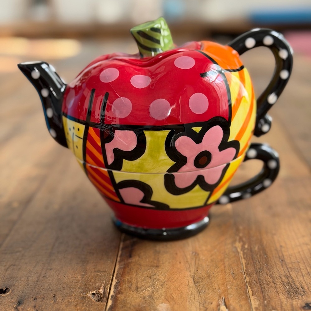 Romero Britto - Apple - Teapot for one - fine porcelain